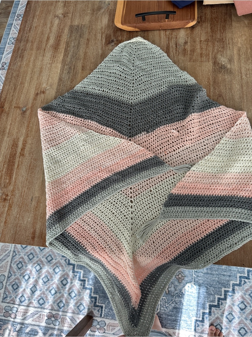 Handmade Crochet Hooded Scarf Wrap Shawl Scoodie Hood Pastel Boho Cottagecore